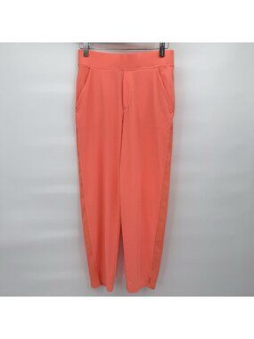 Athleta Brooklyn Ankle Pants Tapered Pull-On Womens 4 Neon Coral Small Flaw